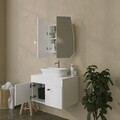 Dulap de baie, Neostill, Quartz Cabinet, 12x45x50 cm, Carton presat, Alb
