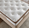 Saltea de pat, Niron, Queen 90x200 cm Single Size Padded Firm Mattress, Coperta: țesătură, Alb/Maro