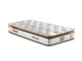 Saltea de pat, Niron, Queen 90x200 cm Single Size Padded Firm Mattress, Coperta: țesătură, Alb/Maro
