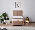 Saltea de pat, Niron, Latte 120x200 cm Single Size Firm Mattress, Coperta: țesătură, Alb/Maro