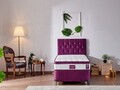 Saltea de pat, Niron, Violet 120x200 cm Single Size Middle Firm Mattress, Coperta: Tesatura tricotata, Alb/Mov