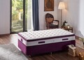 Saltea de pat, Niron, Violet 120x200 cm Single Size Middle Firm Mattress, Coperta: Tesatura tricotata, Alb/Mov