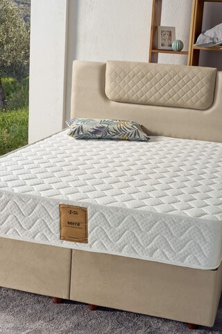 Saltea de pat, Niron, Serra 120x200 cm Single Size Ultra Firm Mattress, Coperta: Tesatura tricotata, Alb