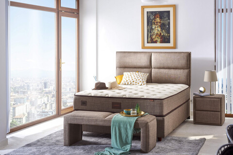 Saltea de pat, Niron, Cotton 90x190 cm Single Size Luxury Soft Mattress, Husă: țesătură din bumbac tricotat, Alb / Bej / Maro