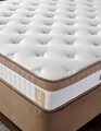 Saltea de pat, Niron, Latte 200x200 cm Double Size Firm Mattress, Coperta: țesătură, Alb/Maro