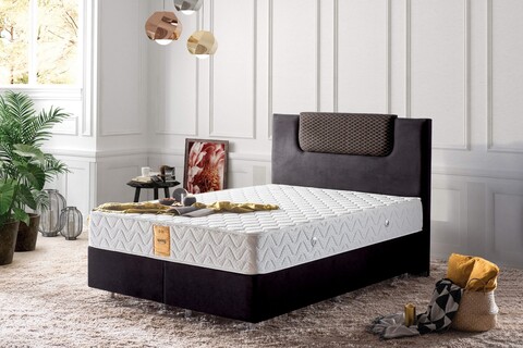 Saltea de pat, Niron, Spring 200x200 cm Double SizeMemory Foam andSpring Mattress, Husă: țesătură tricotată din bumbac, Alb