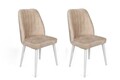 Set scaune 2 piese, Nmobb, Alfa-494 V2, Metal , Bej/Alb