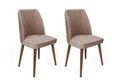 Set scaune 2 piese, Nmobb, Tutku-344 V2, Lemn, Bej / Nuc
