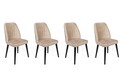 Set scaune 4 piese, Nmobb, Alfa-434 V4, Metal , Crem/Negru