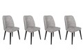 Set scaune 4 piese, Nmobb, Alfa-438 V4, Metal , Gri/Negru