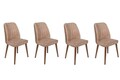 Set scaune 4 piese, Nmobb, Alfa-463 V4, Metal , Bej / Nuc