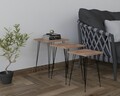 Set masute 3 piese, Puqa Design, Mali, PAL, Negru / Pin Atlantic