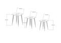 Set masute 3 piese, Puqa Design, Mali, PAL, Negru / Pin Atlantic