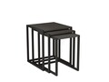 Set masute 3 piese, Puqa Design, Tali, PAL, Negru / Antracit