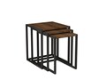 Set masute 3 piese, Puqa Design, Tali, PAL, Nuc negru