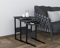 Set masute 3 piese, Puqa Design, Sali, PAL, Negru / Antracit