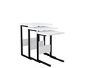 Set masute 3 piese, Puqa Design, Sali, PAL, Alb/Negru
