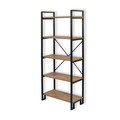 Corp biblioteca, Puqa Design, Abel, 30x60x156 cm, PAL, Pin Atlantic / Negru