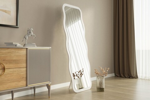 Oglinda decorativa, Siam, Aror, 50x160x2 cm, MDF , Alb