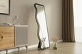 Oglinda decorativa, Siam, Asel, 50x160x2 cm, MDF , Negru
