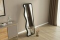 Oglinda decorativa, Siam, Asel, 50x160x2 cm, MDF , Negru
