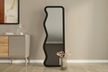 Oglinda decorativa, Siam, Asel, 50x160x2 cm, MDF , Negru
