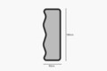 Oglinda decorativa, Siam, Asel, 50x160x2 cm, MDF , Negru