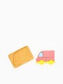 Jucarie pentru landou/carucior, Hanah Home, Ambulance, 23x16x3 cm, Roz / Galben
