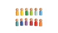 Jucarie pentru landou/carucior, Hanah Home, Waldorf, 6x3 cm, Multicolor