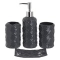 Set de baie Geometric, InArt, 4 piese, ceramica, gri