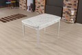 Masa extensibila, Beckley, Trend Carrara, 132x79x76 cm, PAL, Alb/Gri