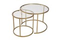 Set masute de cafea, Hanah Home, Gold-Transparent-60-42, Auriu