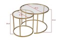 Set masute de cafea, Hanah Home, Gold-Transparent-60-42, Auriu