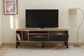 Comoda TV, Coraline, Aris, 150x53x35 cm, PAL, Pin Atlantic / Negru