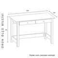 Birou, Coraline, Paris, 120x76.8x60 cm, PAL, Pin Atlantic / Alb