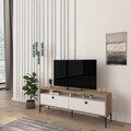 Comoda TV, Cugino, Eylul, 138x55x33.9 cm, PAL, Stejar / Alb