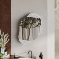 Dulap de baie, Decortie, Cloud Storage Bathroom Wall Mirror, 60x75x13 cm, PAL, Carrara