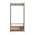Cuier de perete, Emerald, Wendy, 84x170x35 cm, PAL, Nuc / Negru