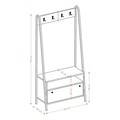 Cuier de perete, Emerald, Wendy, 84x170x35 cm, PAL, Nuc / Negru