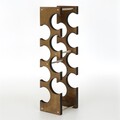 Raft decorativ din lemn pentru vinuri, Evila Originals, Meh216, 14x60x15 cm, Placaj, Maro