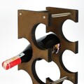 Raft decorativ din lemn pentru vinuri, Evila Originals, Meh216, 14x60x15 cm, Placaj, Maro