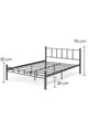 Pat dublu, Hebbville, K90, 140x83x190 cm, Metal, Negru