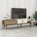 Comoda TV, Hommy Craft, Milan Alt, 180x40x35 cm, PAL, Maro/Crem
