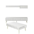 Set mobilier living, Hommy Craft, Lyon 3, PAL, Alb/Auriu