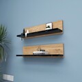 Raft de perete, Hanah Home, Shelf, Pin Atlantic / Negru