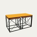 Set masuta de cafea, Kalune Design, Defne, PAL, Galben/Negru