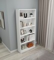 Corp biblioteca, Kalune Design, Manolya, 80x180x28 cm, PAL, Alb