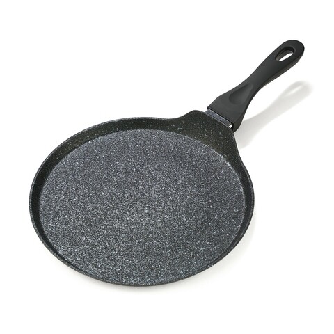 Tigaie pentru clatite Black Sand, Cooking by Heinner, 28x1.5 cm, aluminiu turnat, negru