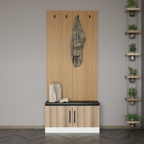 Cuier de perete, Minerva, Noah, 90x210x35 cm, PAL, Maro