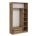 Dulap pentru haine, Hanah Home, Minar 3 Kapak 2 Çekmece 255, 135x255x52 cm, Antracit / Dore